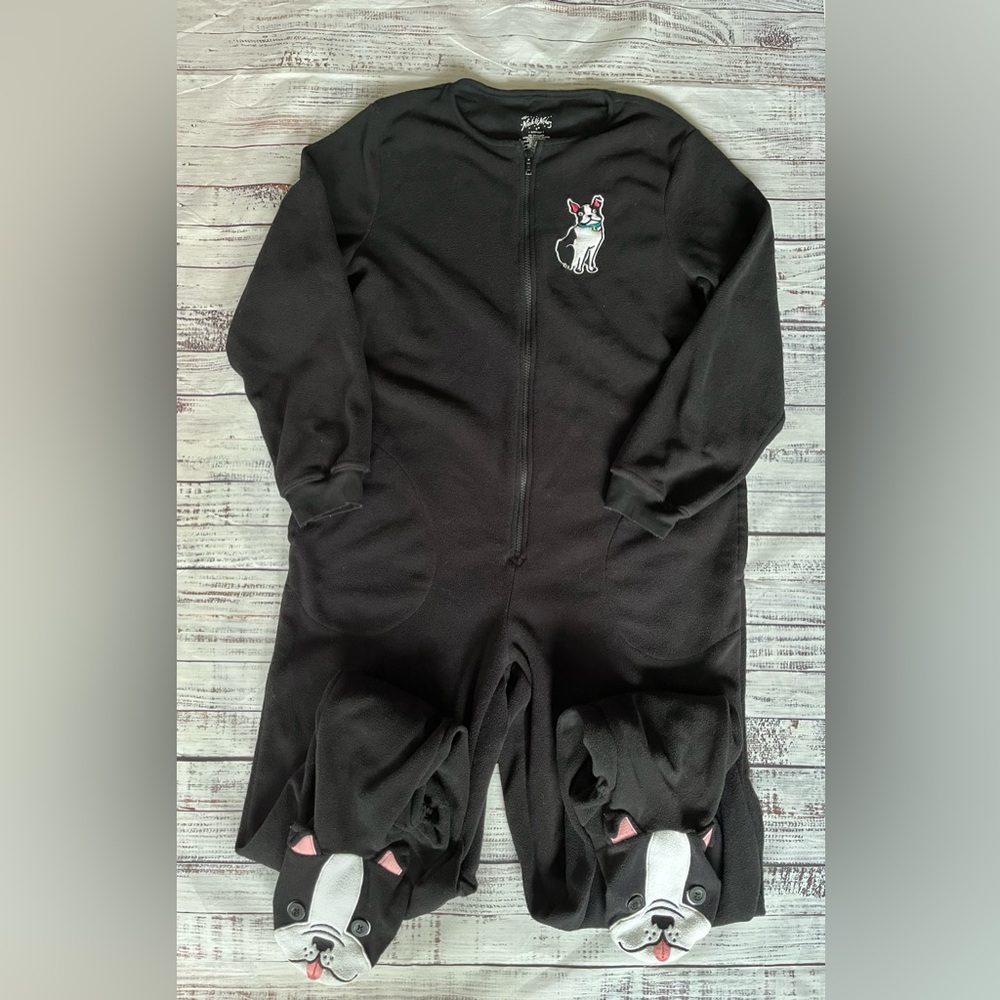 Nick & Nora Boston Terrier One Piece Pajama Onesie Unisex Size S